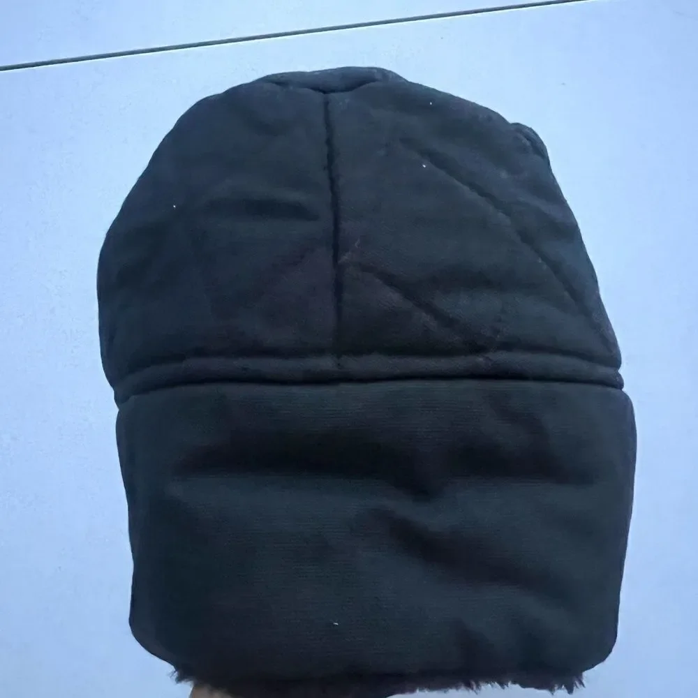 Igloos Trapper Hat Mens Xl / L Black Gleece Lined Thinsulate Ear Flaps